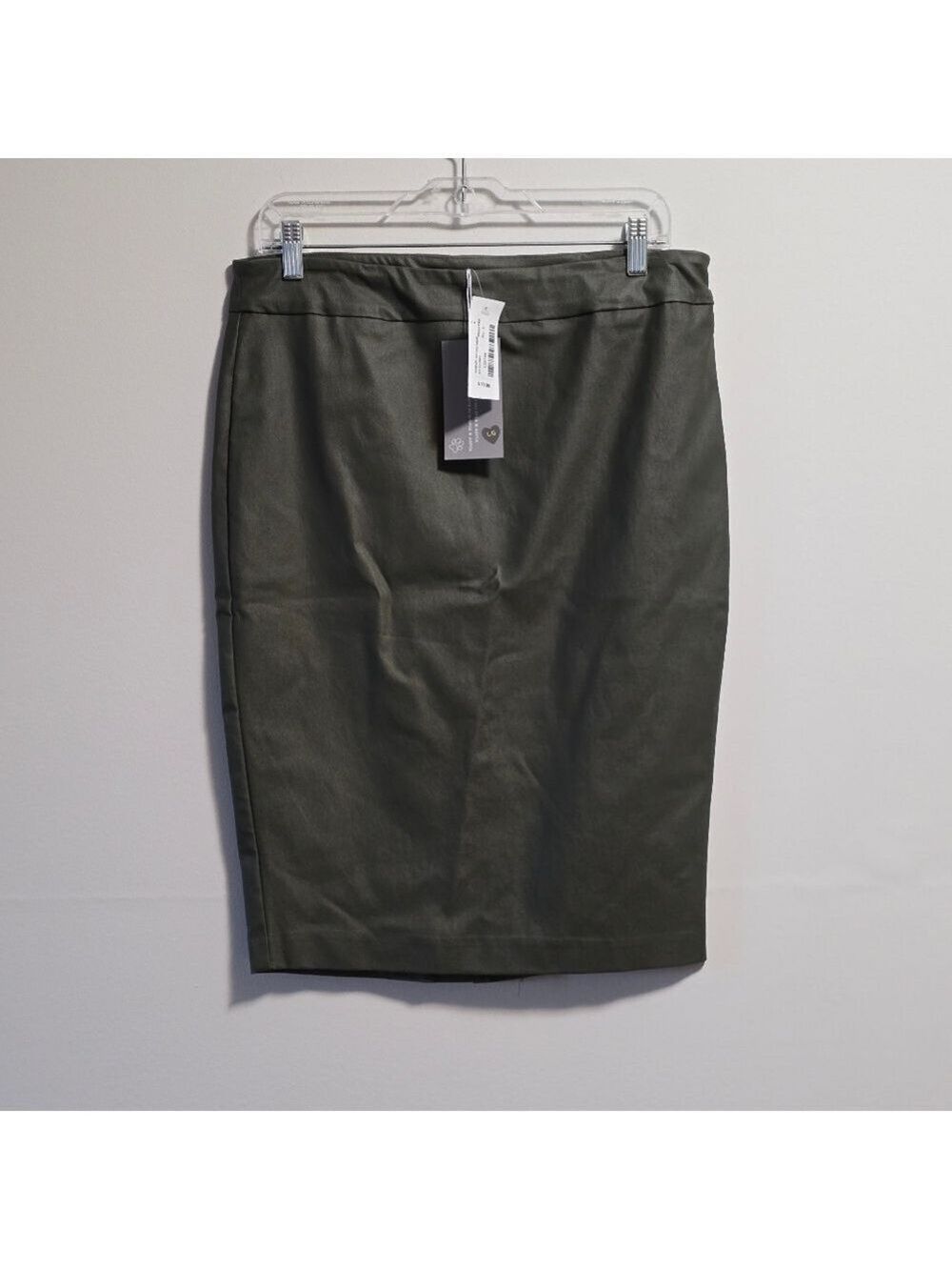 iltm Rachel Waxed Olive Green Stretched Skirt Size L